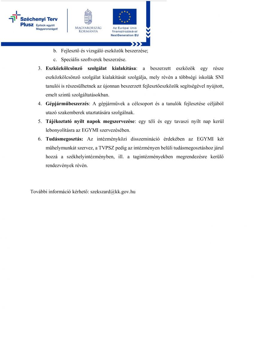 2025–2026 – SNI gyermekeket ellátó intézmények fejlesztése